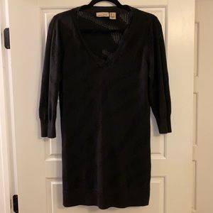 Women’s DKNY JEANS Black 3/4-Length Sleeve Mesh Tunic Top, size L